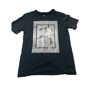 Nike Air Jordon Vintage 1990's  Graphic T-Shirt Black Jump Shot  Mens Medium